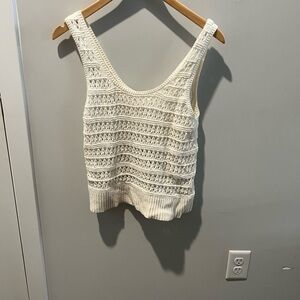 Women's Old Navy Cream Crochet Tank Top